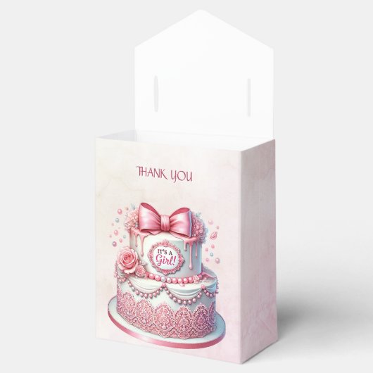 Dekorative Cake Pink Bow Gevor Box Geschenkschachtel (Geöffnet)