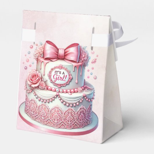 Dekorative Cake Pink Bow Gevor Box Geschenkschachtel (Rückseite)