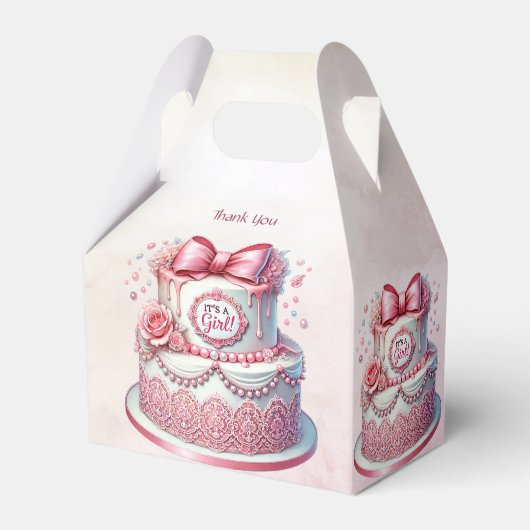 Dekorative Cake Pink Bow Gevor Box Geschenkschachtel (Rückseite)