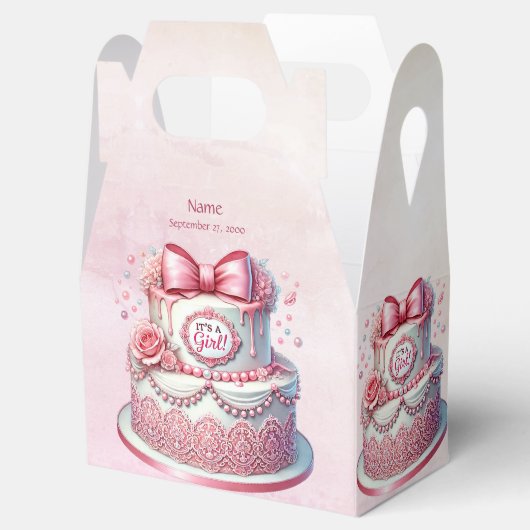 Dekorative Cake Pink Bow Gevor Box Geschenkschachtel (Geöffnet)