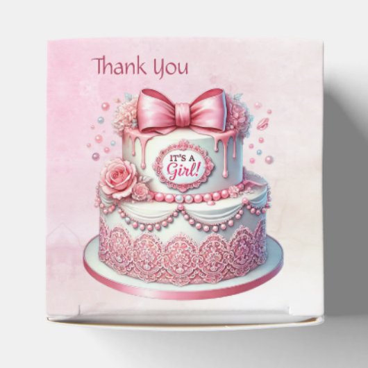 Dekorative Cake Pink Bow Gevor Box Geschenkschachtel (Oben)