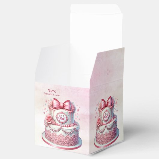 Dekorative Cake Pink Bow Gevor Box Geschenkschachtel (Geöffnet)