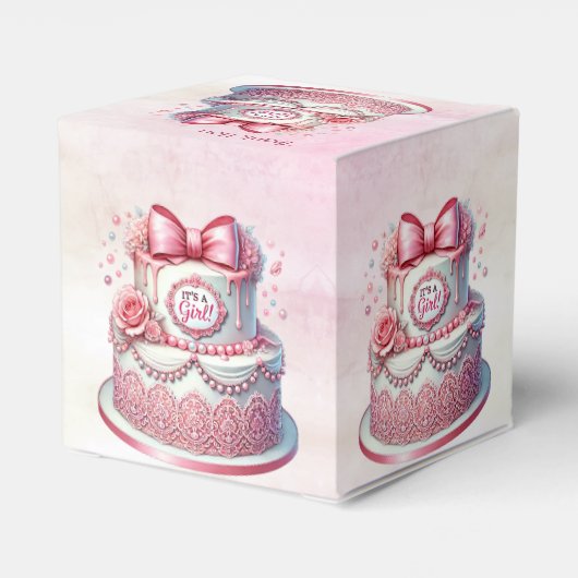 Dekorative Cake Pink Bow Gevor Box Geschenkschachtel (Rückseite)