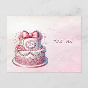 Dekorative Cake Pink Bow Postcard Postkarte