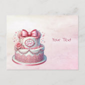 Dekorative Cake Pink Bow Postcard Postkarte (Vorderseite)