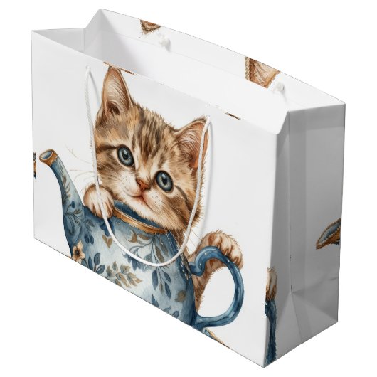 Dekorative Cat Gift Bags Große Geschenktüte (Rückseite Schrägansicht)