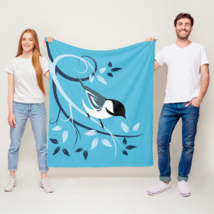 Dekorative Chickadee-Vogel-Geschenke Fleecedecke