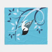 Dekorative Chickadee-Vogel-Geschenke Fleecedecke (Vorderseite (Horizontal))