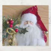 DEKORATIVE CHRISTMAS SANTA SCHAUMWEINETIKETT (Einzelnes Label)