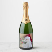 DEKORATIVE CHRISTMAS SANTA SCHAUMWEINETIKETT (Vorderseite)