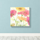Dekorative Daisies Leinwanddruck (Insitu (Holzboden))