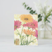 Dekorative Daisies Postkarte (Stehend Vorderseite)