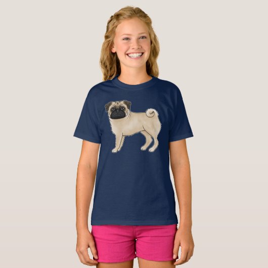 Dekorative Darstellung von Mops-Hunde-Design-Mops T-Shirt (Vorne ganz)