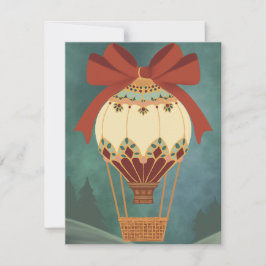 Dekorative Dekoration mit Heißluftballon Feiertagskarte