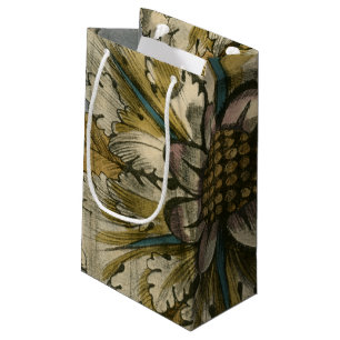 Dekorative Demask Rosette auf grauem Hintergrund Kleine Geschenktüte