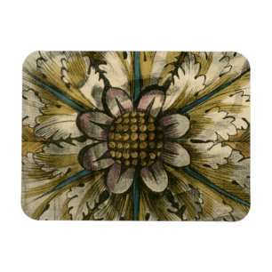 Dekorative Demask Rosette auf grauem Hintergrund Magnet