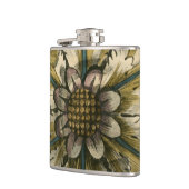 Dekorative Demaskrosette auf grauem Hintergrund Flachmann (Links)