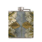 Dekorative Demaskrosette auf grauem Hintergrund Flachmann (Rückseite)