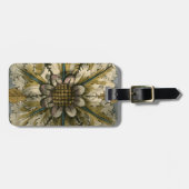 Dekorative Demaskrosette auf grauem Hintergrund Gepäckanhänger (Vorderseite horizontal)