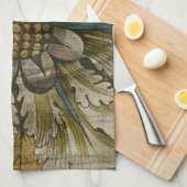 Dekorative Demaskrosette auf grauem Hintergrund Geschirrtuch (Viertel Falte)