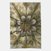 Dekorative Demaskrosette auf grauem Hintergrund Geschirrtuch (Vertikal)