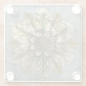 Dekorative Demaskrosette auf grauem Hintergrund Glasuntersetzer (Rückseite)