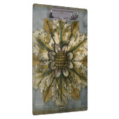 Dekorative Demaskrosette auf grauem Hintergrund Klemmbrett (Rechts)