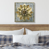 Dekorative Demaskrosette auf grauem Hintergrund Leinwanddruck (Insitu (Schlafzimmer))