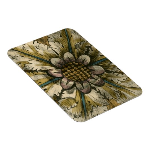 Dekorative Demaskrosette auf grauem Hintergrund Magnet (Rechte Seite)