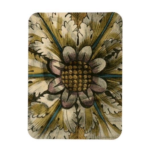 Dekorative Demaskrosette auf grauem Hintergrund Magnet (Vertikal)