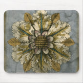 Dekorative Demaskrosette auf grauem Hintergrund Mousepad (Vorne)