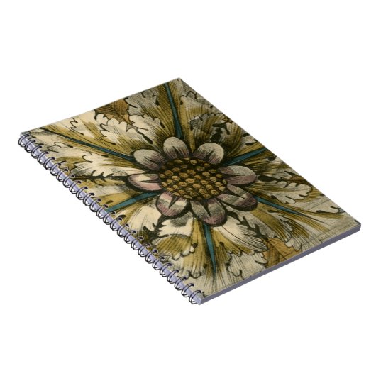 Dekorative Demaskrosette auf grauem Hintergrund Notizblock (Rechte Seite)