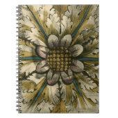 Dekorative Demaskrosette auf grauem Hintergrund Notizblock (Vorderseite)