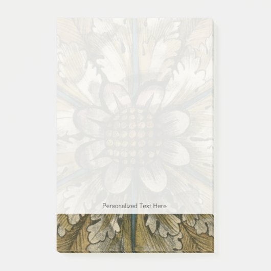 Dekorative Demaskrosette auf grauem Hintergrund Post-it Klebezettel (Vorderseite)