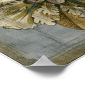 Dekorative Demaskrosette auf grauem Hintergrund Poster (Ecke)