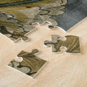 Dekorative Demaskrosette auf grauem Hintergrund Puzzle (Seite)