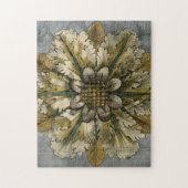 Dekorative Demaskrosette auf grauem Hintergrund Puzzle (Vertikal)