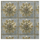 Dekorative Demaskrosette auf grauem Hintergrund Stoff (Muster)