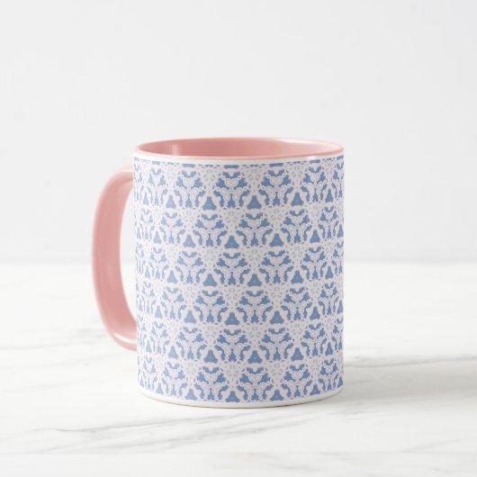 Dekorative Dreiecke Blau Weiß Tasse (Vorderseite Links)