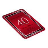 Dekorative Ecken Ruby & Black Birthday Magnet (Rechte Seite)