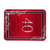 Dekorative Ecken Ruby & Black Birthday Magnet (Horizontal)