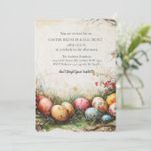 Dekorative Eier Pflanzen- und Eierjagd Einladung (Stehend Vorderseite)