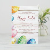 Dekorative Eier und alljährlich glückliche Ostern Einladung (Stehend Vorderseite)