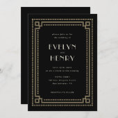 Dekorative Einladung zur Hochzeit an der Grenze (Vorne/Hinten)