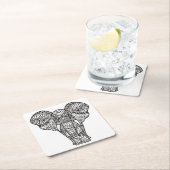 Dekorative Elefant-Art Rechteckiger Pappuntersetzer (Vor Ort)