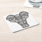 Dekorative Elefant-Art Rechteckiger Pappuntersetzer (angewinkelt)