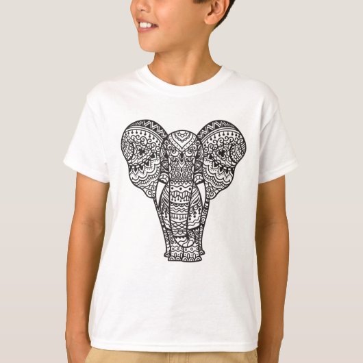 Dekorative Elefant-Art T-Shirt (Vorderseite)
