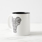 Dekorative Elefant-Art Zweifarbige Tasse (Vorderseite Links)