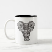 Dekorative Elefant-Art Zweifarbige Tasse (Links)