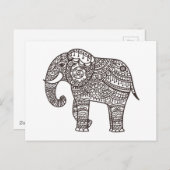 Dekorative Elefant Postkarte (Vorne/Hinten)